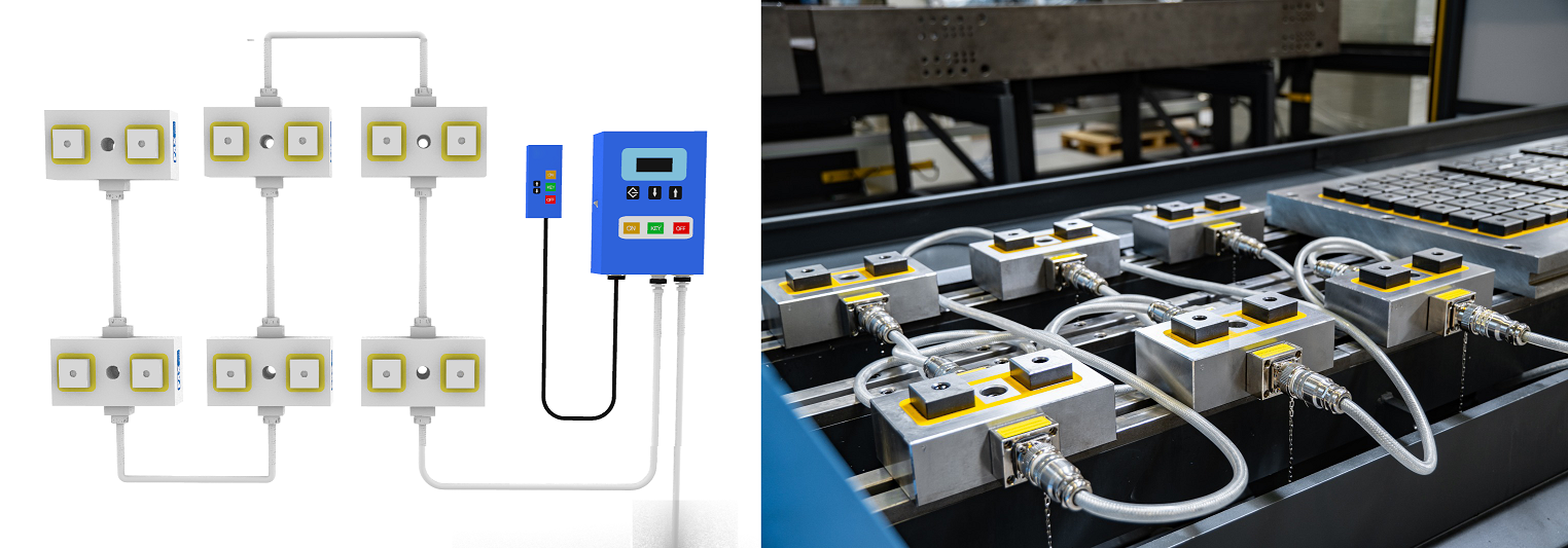 Six 2 poles chucks in series