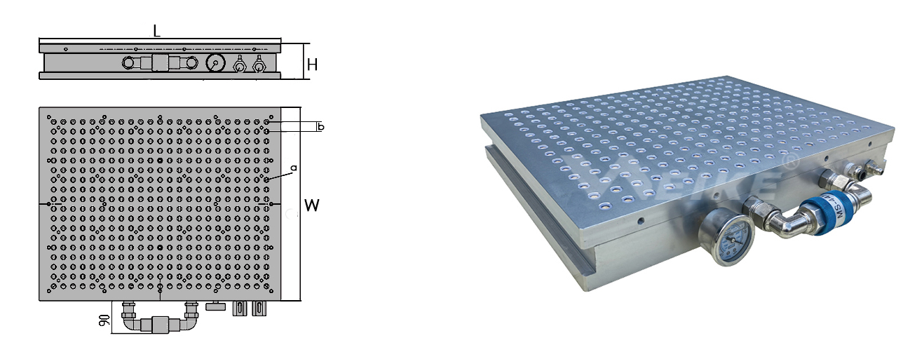 multi holes vacuum table