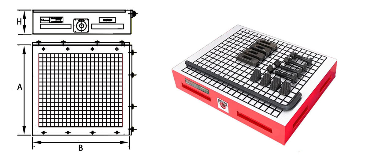 Grid permanent magnetic plate