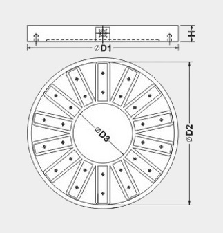 drawing of round electro permanent magnetic chuck