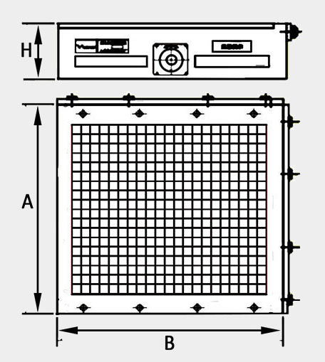 drawing of Grid Permanent magnetic chuck